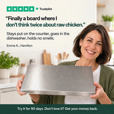 Customer holding the Prymally chopping board